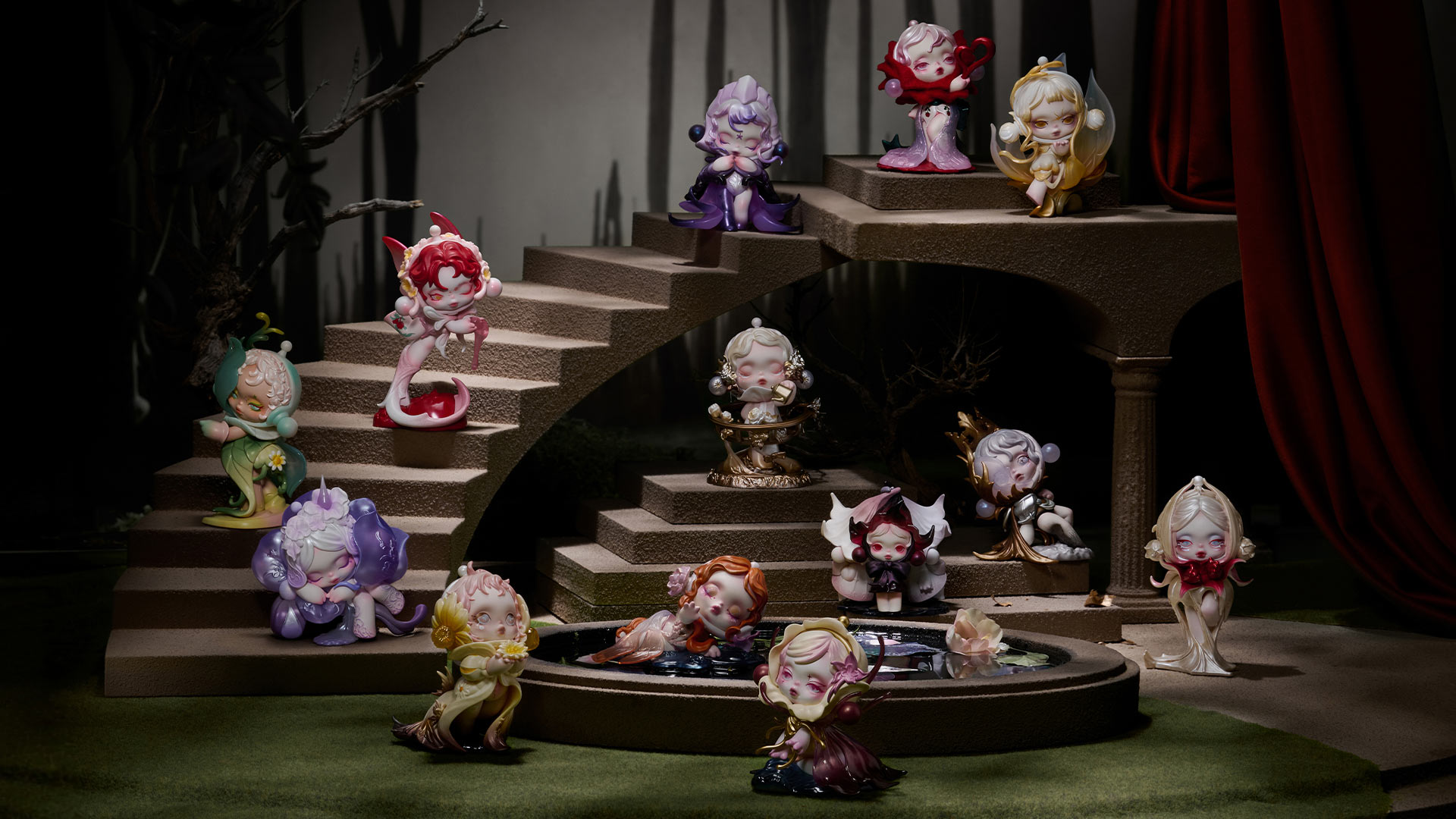 Amazon.com: POP MART SKULLPANDA Petals in Four Acts Series Action